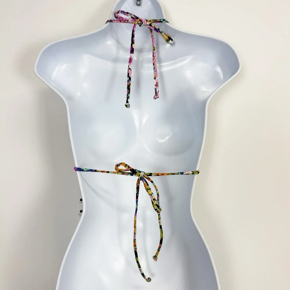 Salt + Cove Bikini Top Juniors Size XS Little Floral Triangle Swim Tie Back NWT